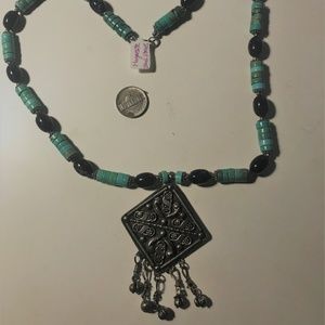 Magnetite and Sandstone Tribal/Aztec Necklace